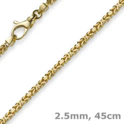 2,5mm Kette Halskette Königskette aus 585 Gold Gelbgold, 45cm