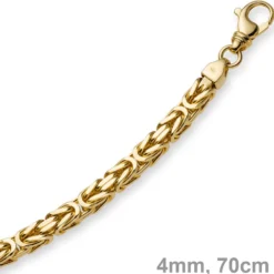4mm Kette Halskette Königskette aus 750 Gold Gelbgold, 70cm, Herren