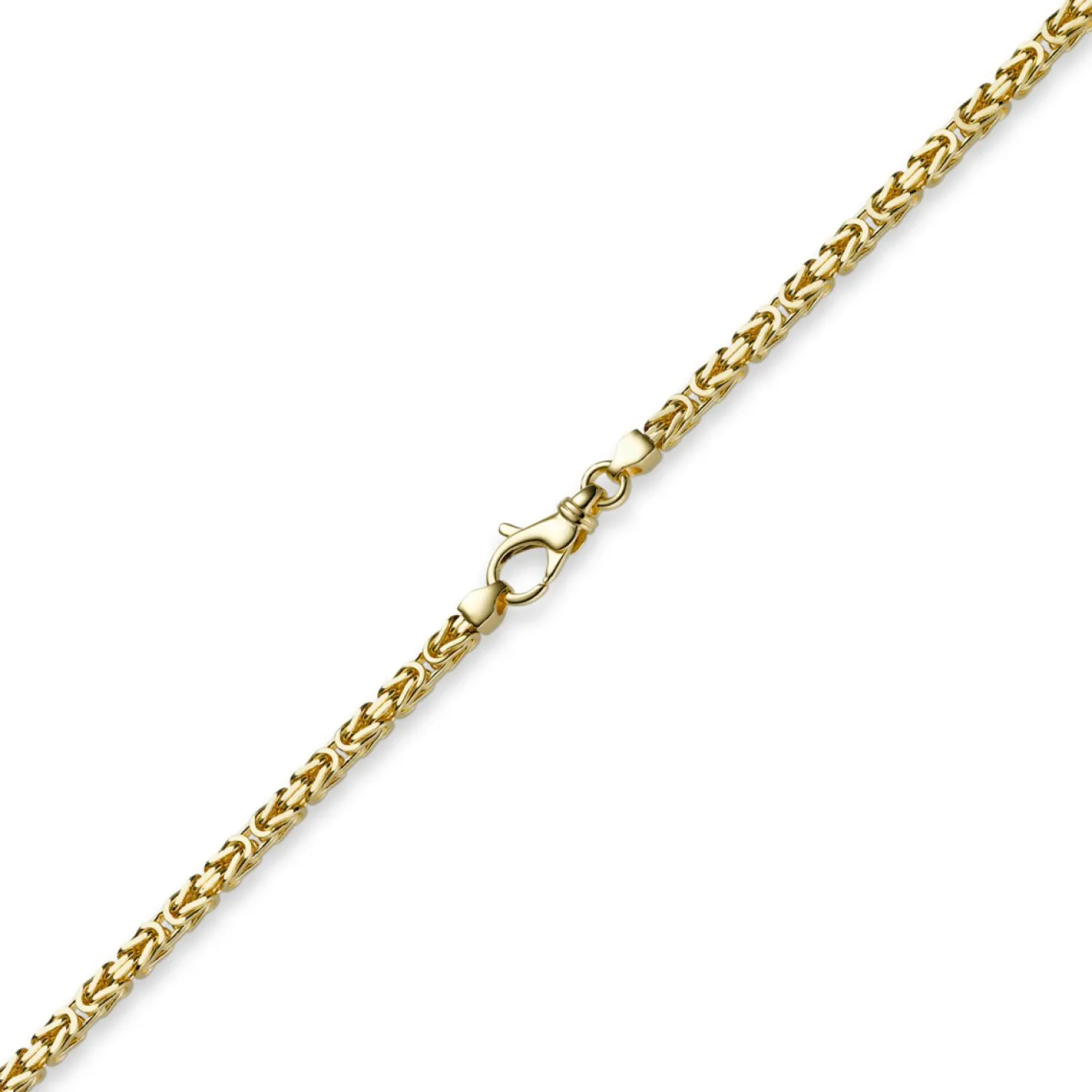 3mm Kette Halskette Königskette aus 750 Gold Gelbgold, 70cm, Unisex