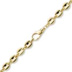 13mm Kette Halskette Schiffsankerkette Bohnenkette 585 Gold Gelbgold 65cm Herren