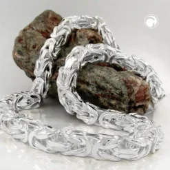 8mm Kette Königskette vierkant glänzend 925 Silber Halsschmuck Herren 80cm