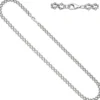 7,3mm Kette Krebskette aus 925 Silber rhodiniert Halsschmuck, 55cm