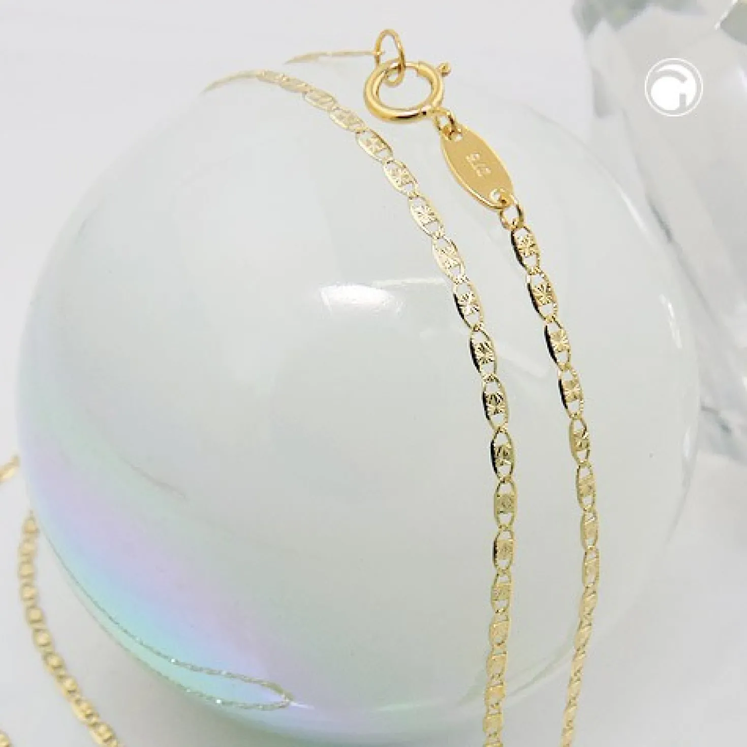 1,5mm Kette Phantasiekette Collier Halskette aus 375 Gold Gelbgold, 45cm