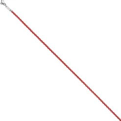 1,9mm Kette Rundankerkette aus Edelstahl mit roten Lackierung Halsschmuck, 45cm