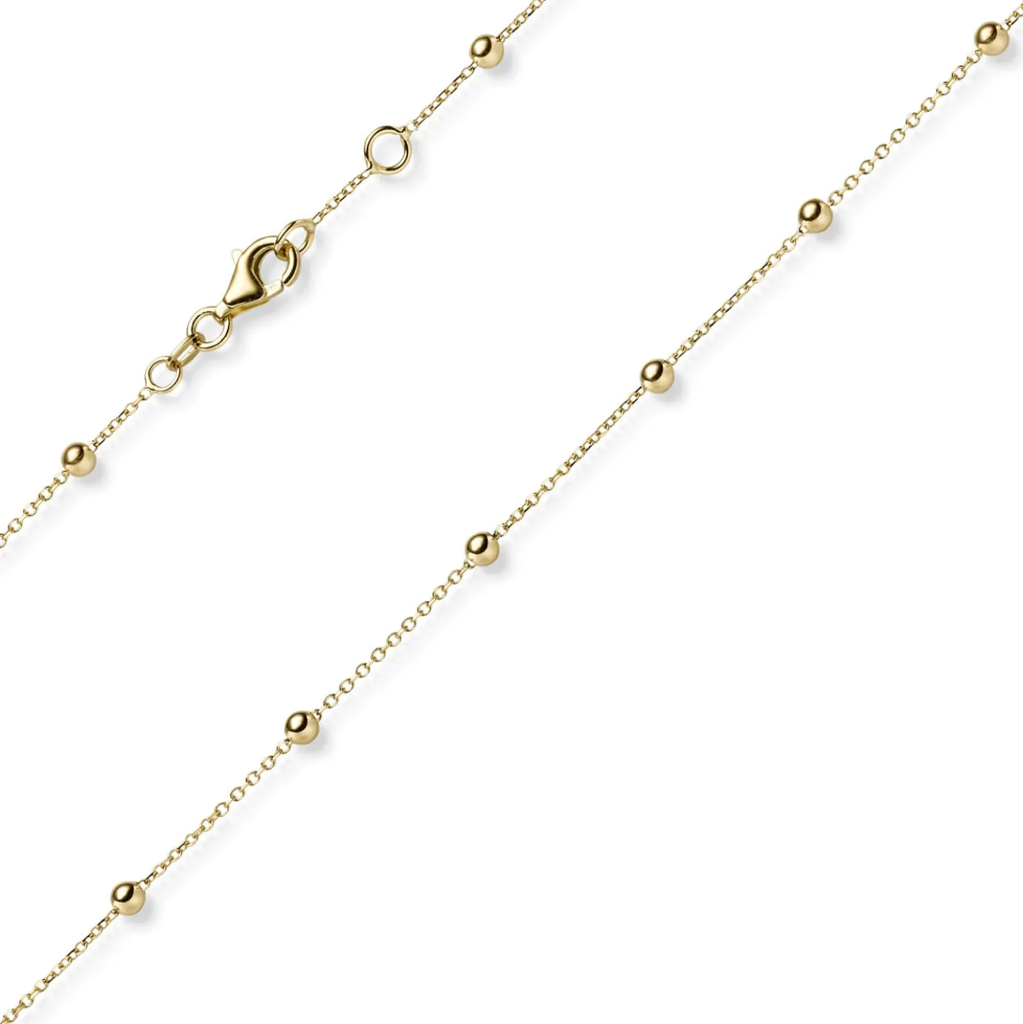 3mm Kügelchen Ankerkette Halskette Kette Collier aus 585 Gold Gelbgold 42-45cm