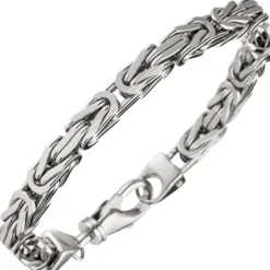 6mm Königsarmband Armkette Armschmuck 925 Silber rhodiniert massiv Herren 21cm