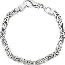 6mm Königsarmband Armkette Armschmuck 925 Silber rhodiniert massiv Herren 21cm