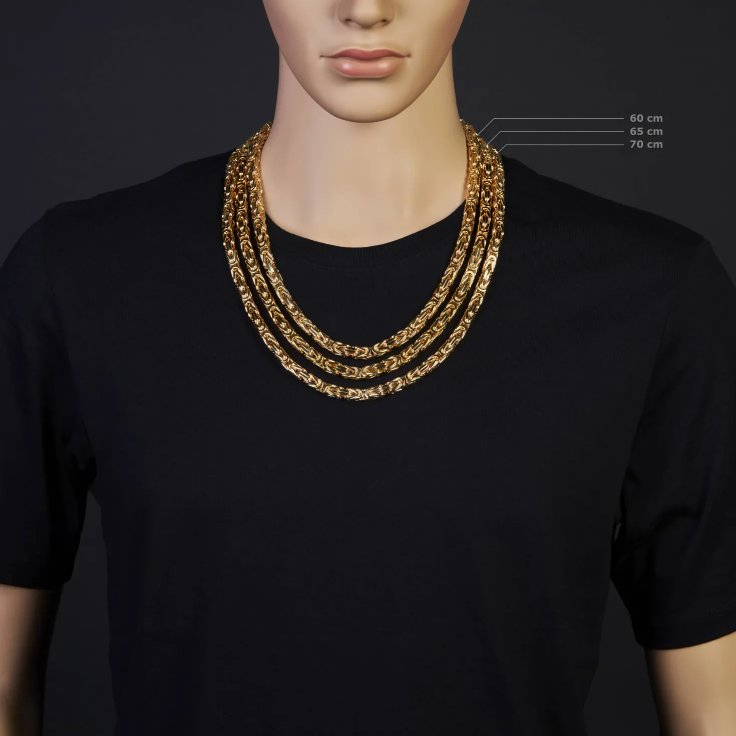 7mm Königskette aus 750 Gold Gelbgold Kette Halskette 70cm Herren