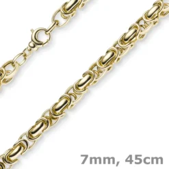 7mm Königskette aus 585 Gold Gelbgold Kette Halskette 45cm rund abgerundet