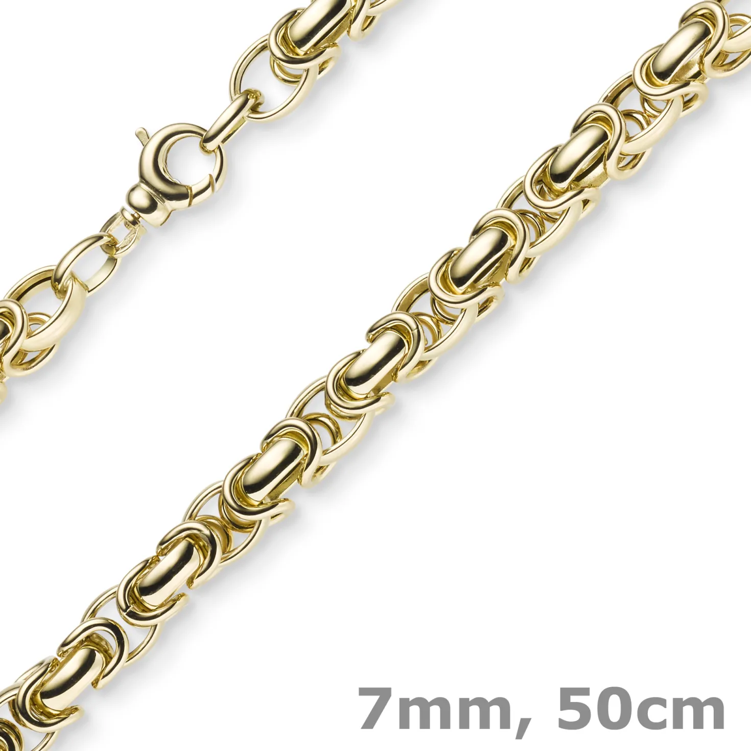 7mm Königskette aus 585 Gold Gelbgold Kette Halskette 50cm rund abgerundet