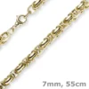 7mm Königskette aus 585 Gold Gelbgold Kette Halskette 55cm rund abgerundet