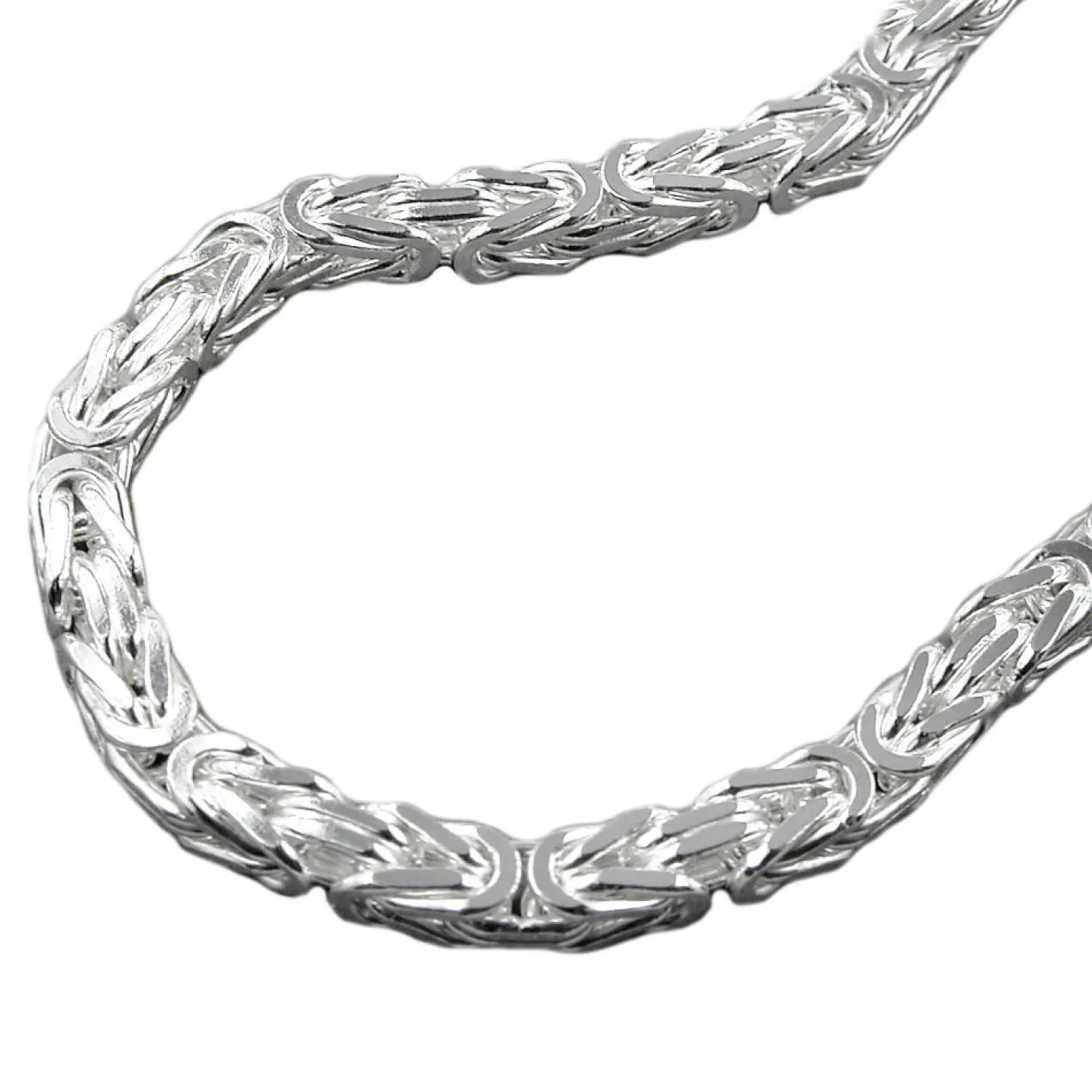 5mm Königskette Collier aus 925 Silber massiv quadratisch 60cm Halsschmuck