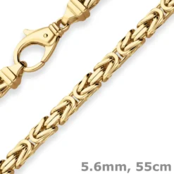 5,6mm Königskette Goldkette Collier Halskette aus 585 Gold Gelbgold 55cm