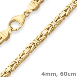 4mm Königskette Goldkette Collier Halskette aus 750 Gold Gelbgold 60cm