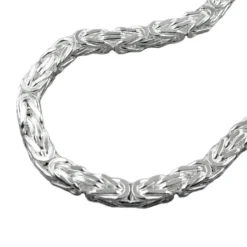 6mm Königskette Halskette Collier diamantiert aus 925 Silber 60cm Herren