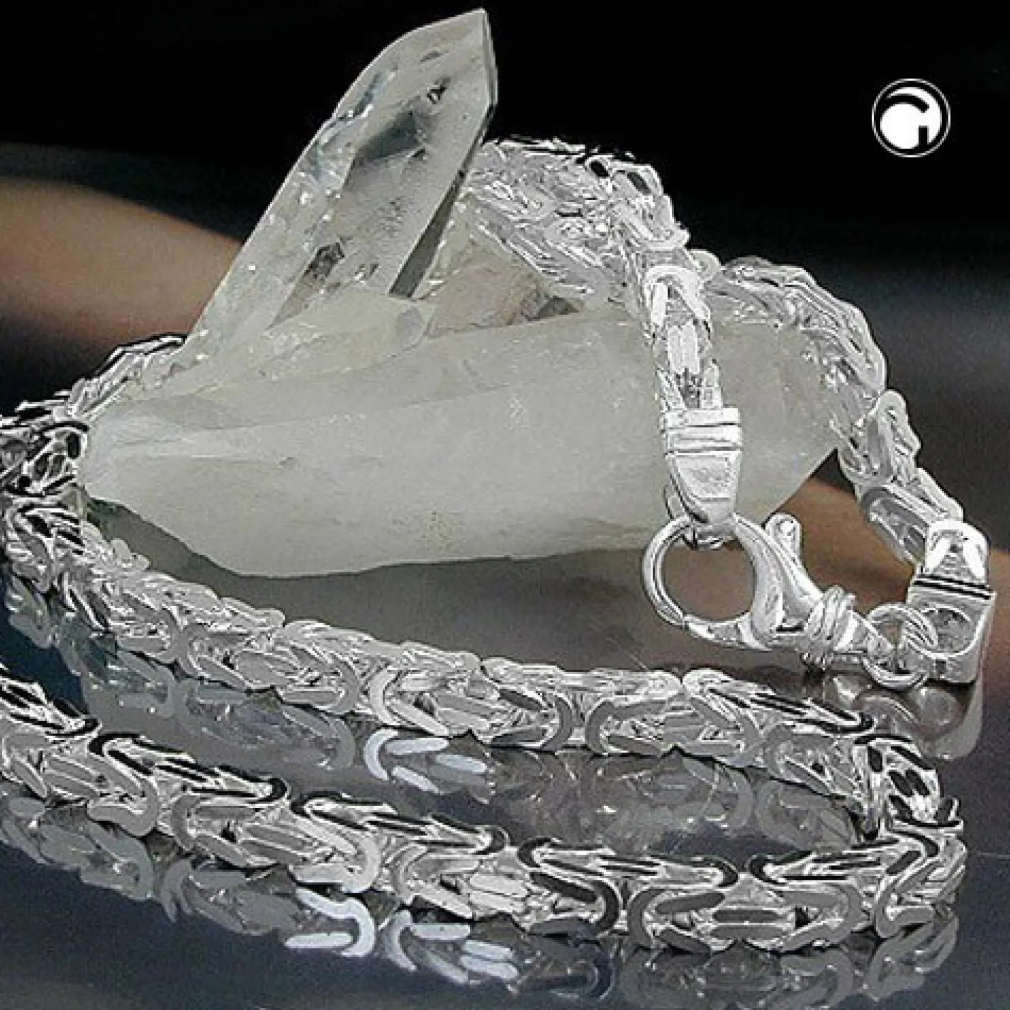 5mm Königskette Halskette Collier diamantiert aus 925 Silber 80cm Herren