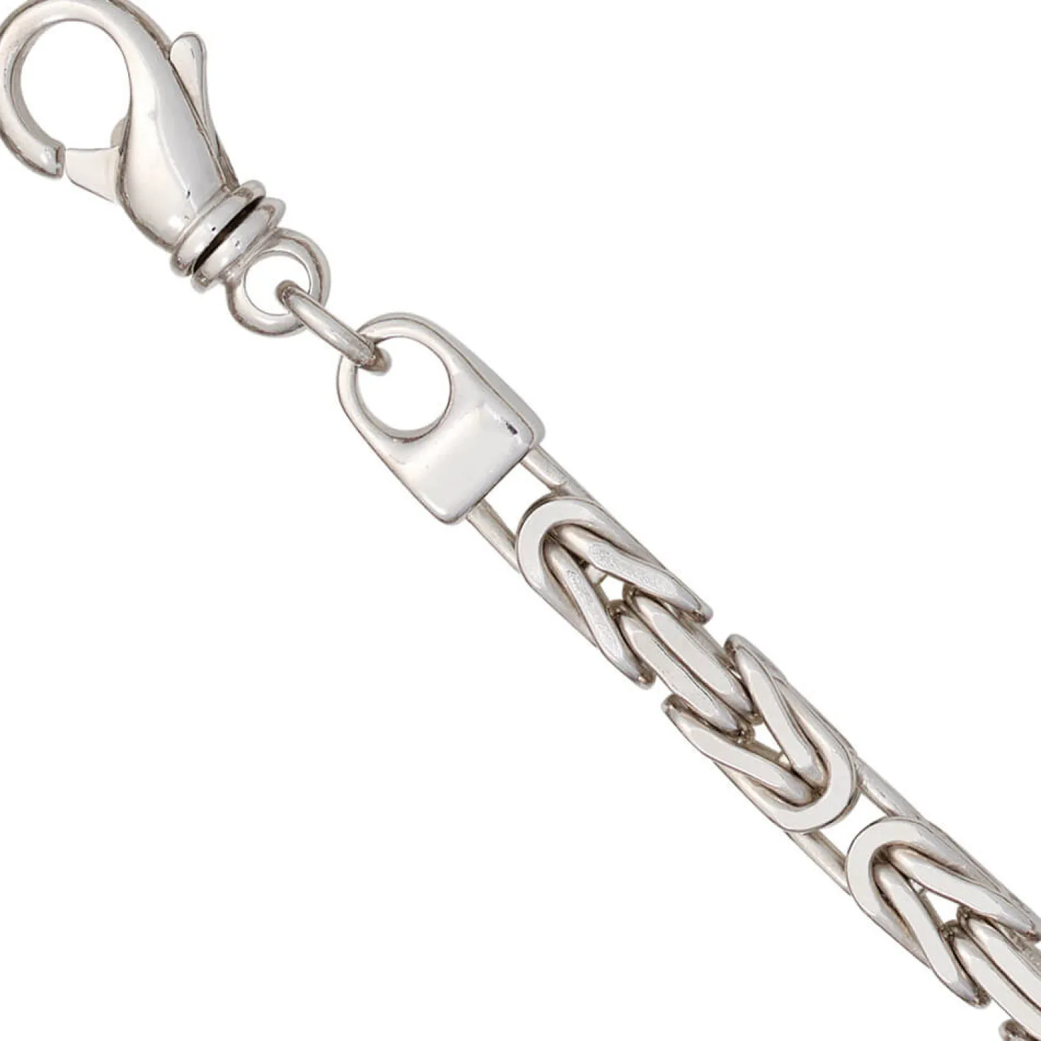 6mm Königskette Halskette Collier aus echtem 925 Silber rhodiniert massiv 50cm