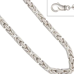6mm Königskette Halskette Collier aus echtem 925 Silber rhodiniert massiv 50cm