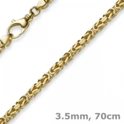 3,5mm Königskette Halskette Kette aus 750 Gold Gelbgold, 70cm, Herren