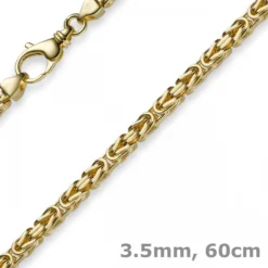 3,5mm Königskette Halskette Kette aus 750 Gold Gelbgold, 60cm, Herren