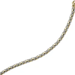 4,5mm Königskette Halskette Kette aus 585 Gold gelb/weiß bicolor 60cm Unisex