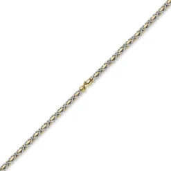 4,5mm Königskette Halskette Kette aus 585 Gold gelb/weiß bicolor 60cm Unisex