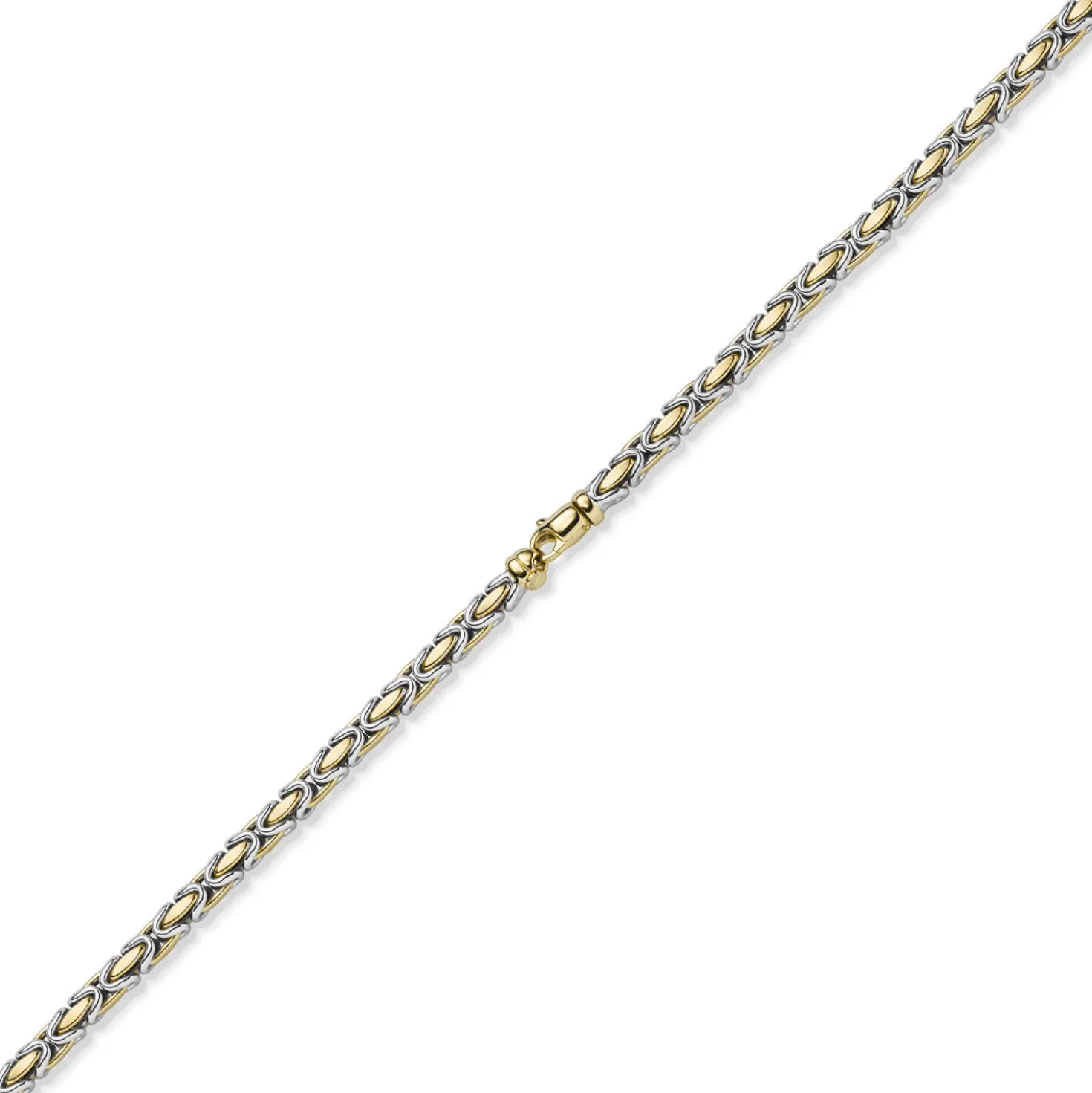4,5mm Königskette Halskette Kette aus 585 Gold gelb/weiß bicolor 45cm Unisex