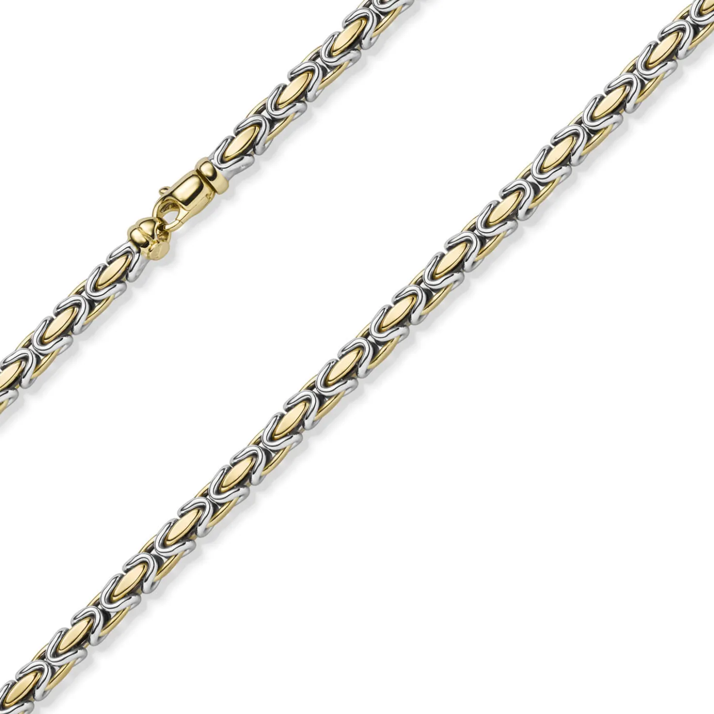 4,5mm Königskette Halskette Kette aus 585 Gold gelb/weiß bicolor 50cm Unisex