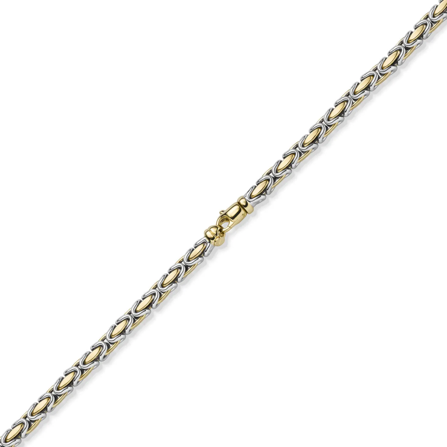 4,5mm Königskette Halskette Kette aus 585 Gold gelb/weiß bicolor 50cm Unisex