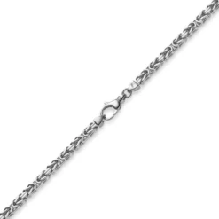 4mm Königskette Kette aus 750 Weißgold, massiv, 55cm, Goldkette Herren