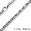 4mm Königskette Kette aus 585 Weißgold, massiv, 45cm, Goldkette