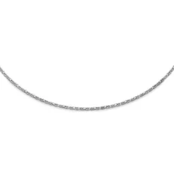 4mm Königskette Kette aus 750 Weißgold, massiv, 50cm, Goldkette Unisex