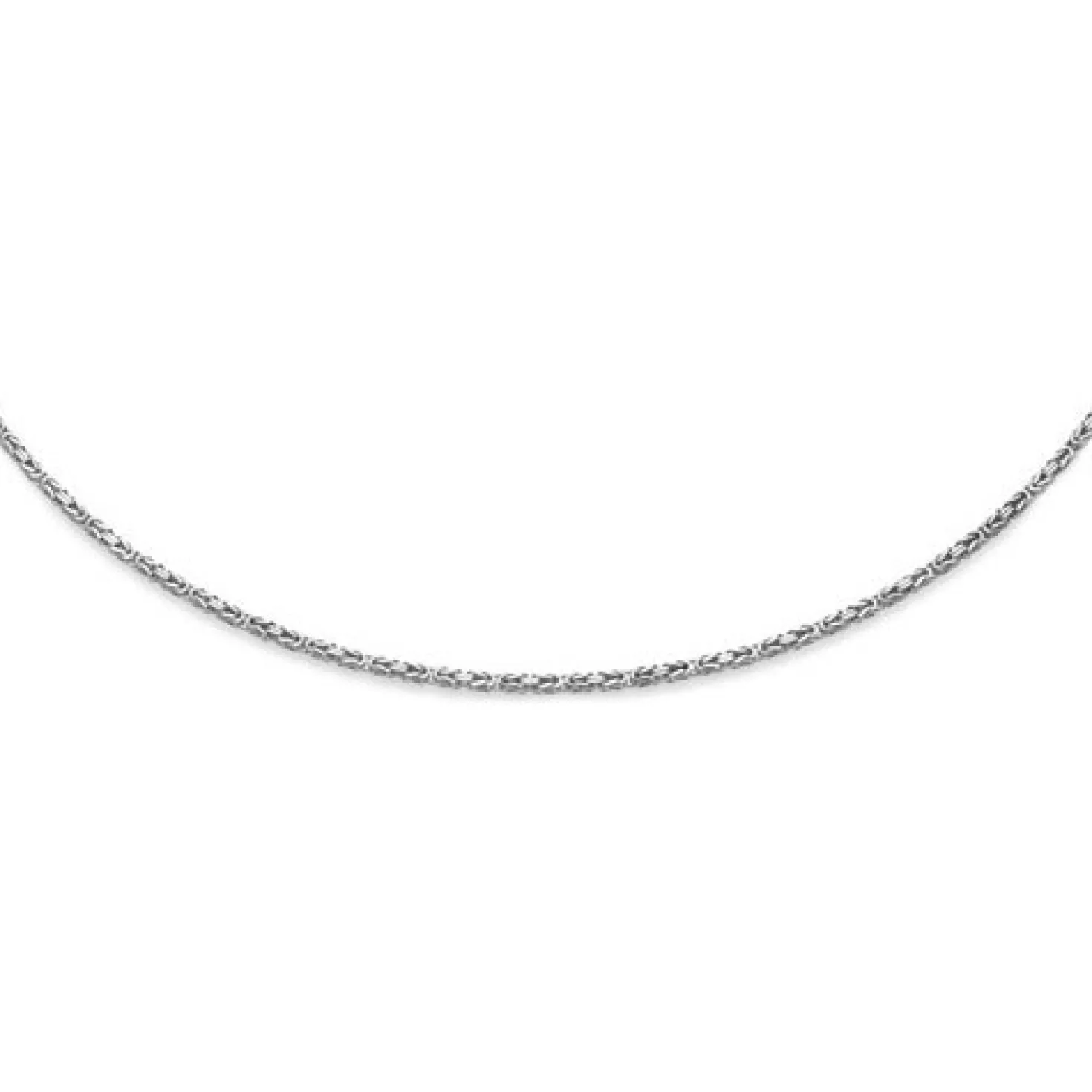 4mm Königskette Kette aus 750 Weißgold, massiv, 50cm, Goldkette Unisex