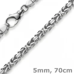 5mm Königskette Kette Halskette aus 585 Gold Weißgold, 70cm, Herren