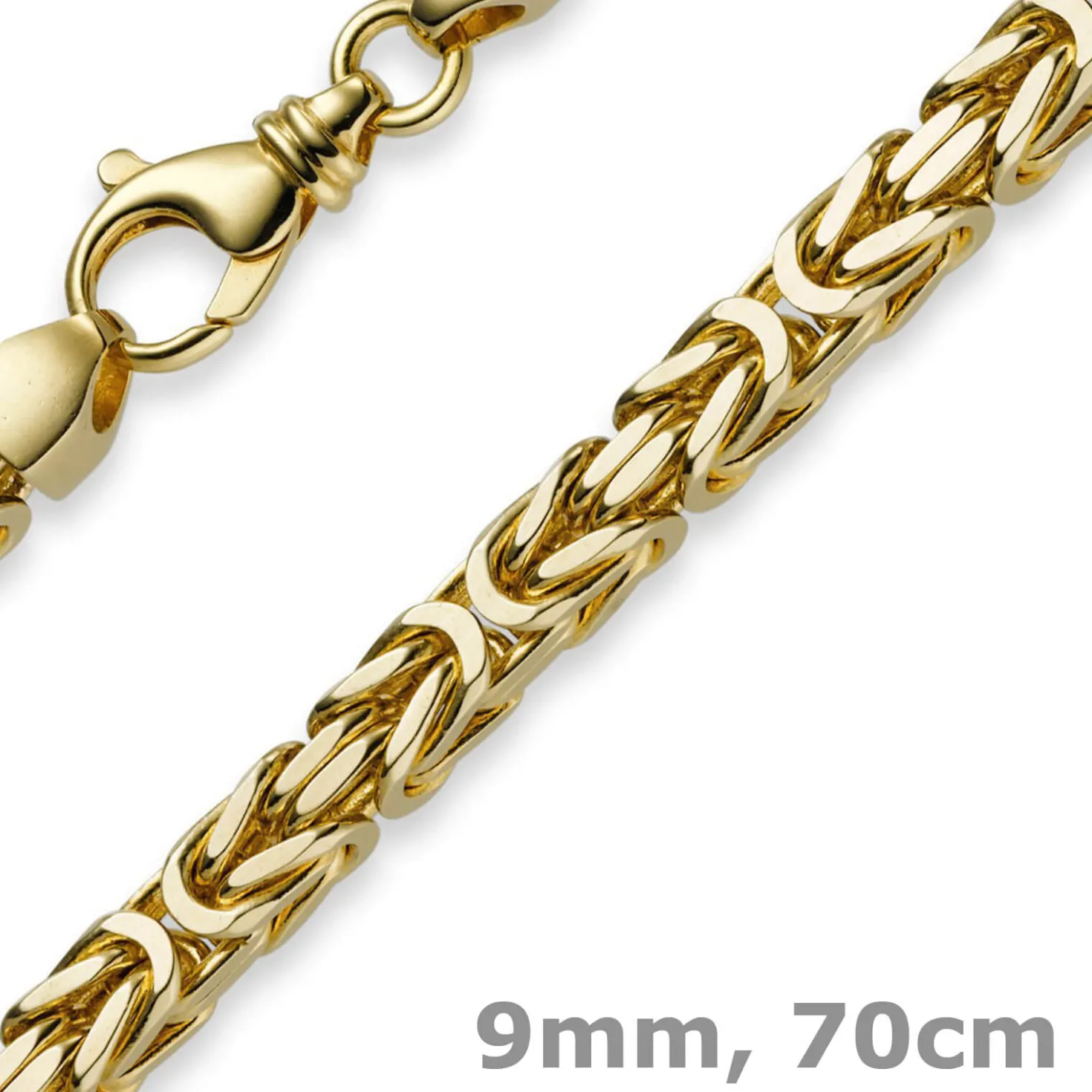 9mm Königskette Kette Halskette aus 585 Gold Gelbgold 70cm Herren
