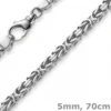 5mm Königskette Kette Halskette aus 750 Gold Weißgold, 70cm, Herren