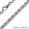 5mm Königskette Kette Halskette aus 750 Gold Weißgold, 65cm, Herren