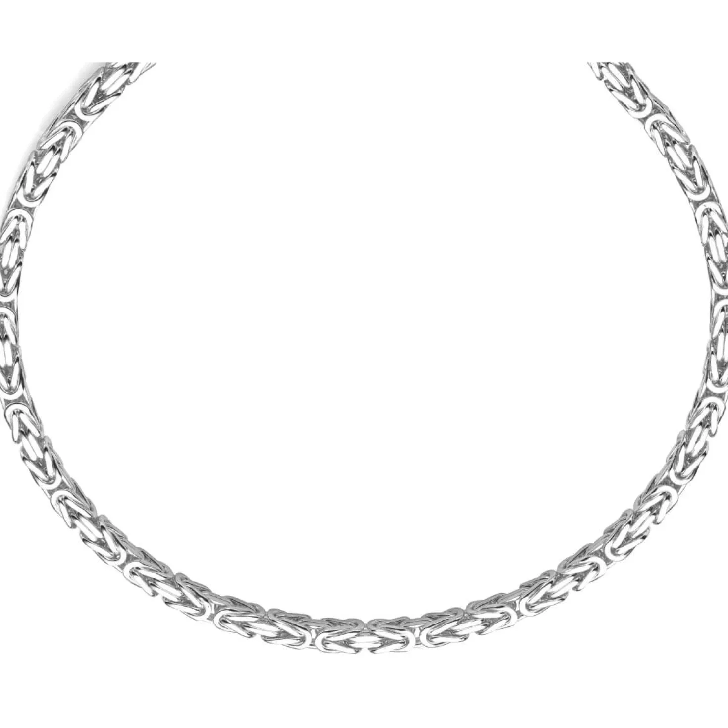 7mm Königskette Kette Halskette aus 585 Gold Weißgold 70cm Herren
