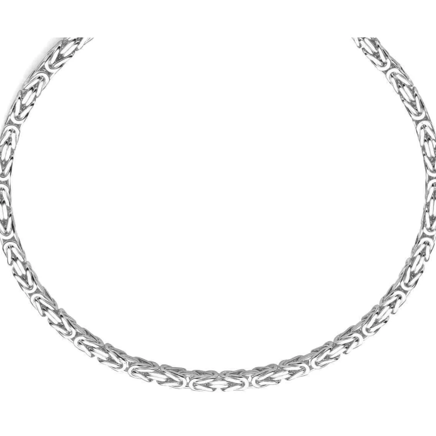 6mm Königskette Kette Halskette aus 750 Gold Weißgold 65cm Herren