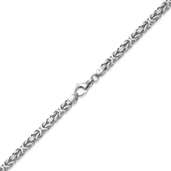 6mm Königskette Kette Halskette aus 585 Gold Weißgold 65cm Herren