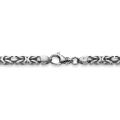 9mm Königskette Kette Halskette aus 585 Gold Weißgold 65cm Herren