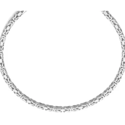9mm Königskette Kette Halskette aus 585 Gold Weißgold 70cm Herren