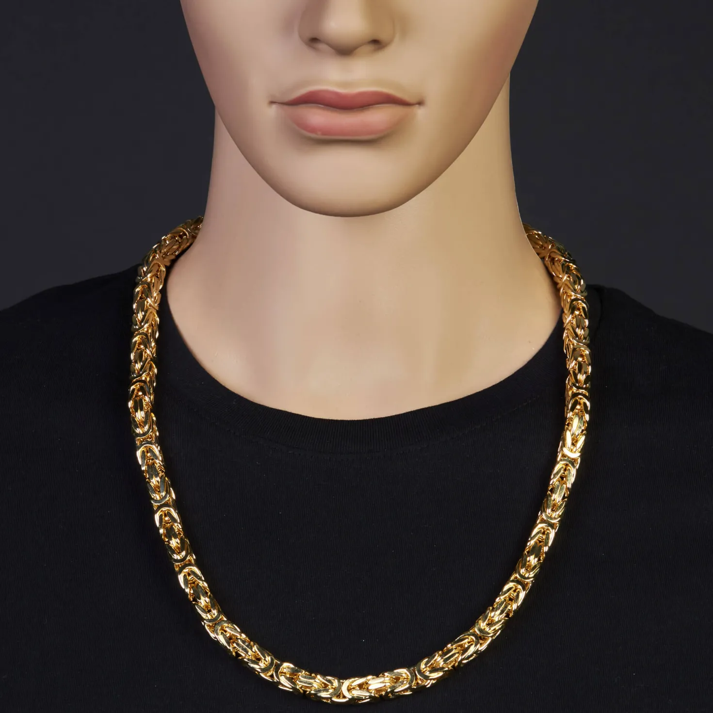 8mm Königskette Kette Halskette aus 585 Gold Gelbgold 70cm Herren