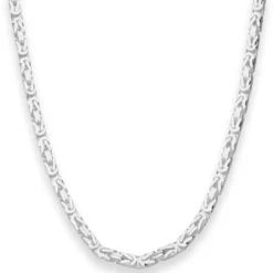 4mm Königskette Silberkette Collier Halskette aus 925 Silber 55cm