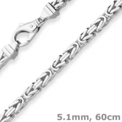 5,1mm Königskette Silberkette Collier Halskette aus 925 Silber 60cm