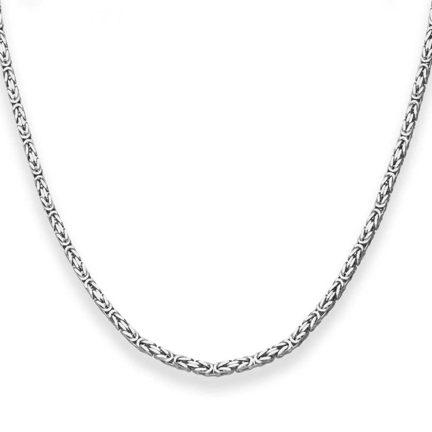2,8mm Königskette Silberkette Collier Halskette aus 925 Silber rhodiniert 45cm