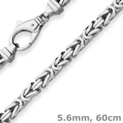 5,6mm Königskette Silberkette Collier Halskette aus 925 Silber rhodiniert 60cm