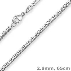 2,8mm Königskette Silberkette Collier Halskette aus 925 Silber 65cm