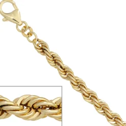 4,9mm Kordelarmband Armkette Armschmuck aus 585 Gold Gelbgold 19cm