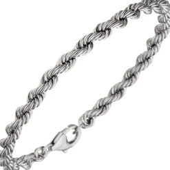 4,3mm Kordel-Armband Armkette Armschmuck aus 925 Silber rhodiniert 21cm